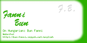 fanni bun business card